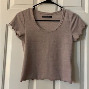 Pink Ruffle Crop Tee